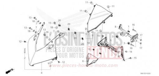 PANNEAU SUPERIEUR CBR650RACR de 2024